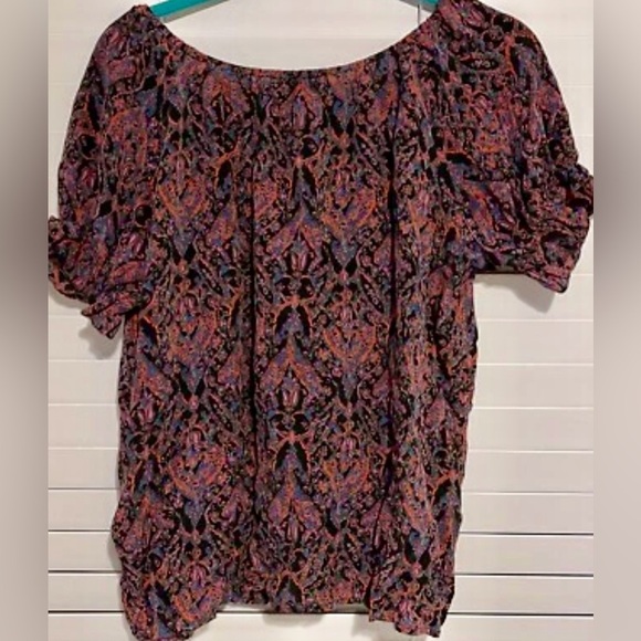 Joie Paisley Boho Blouse Fallcore‎ Artcore Designer Top Flowy Romantic Silk Sz L - Picture 4 of 12
